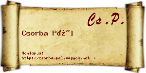 Csorba Pál névjegykártya