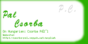pal csorba business card